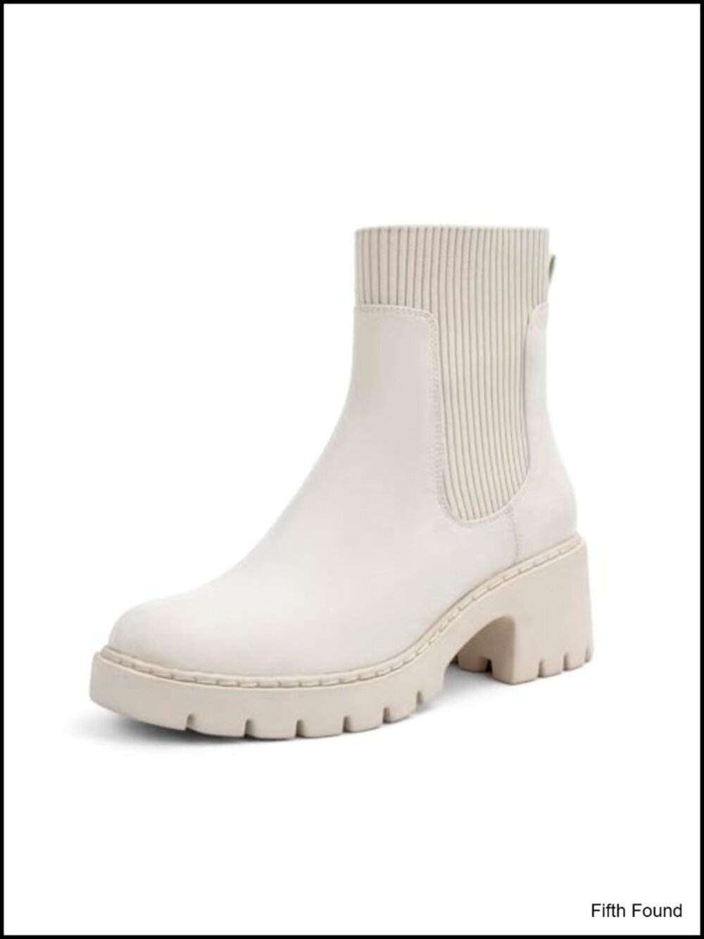 Chelsea Boots Platform Chunky Heel Lug Sole Faux Suede Ankle Booties